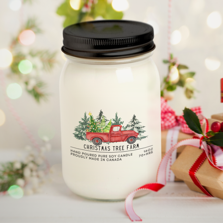 Tree Farm 16 oz Mason Jar Candle - Vintage Charm Homestead