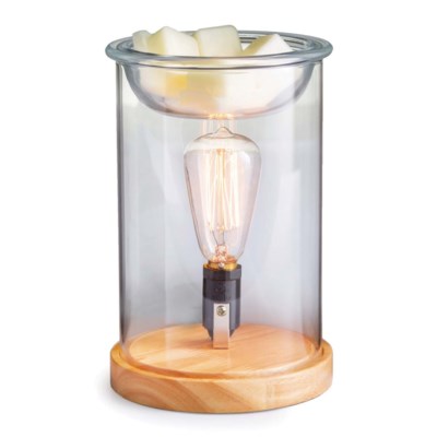 Wood & Glass Bulb Illumination Wax Melter