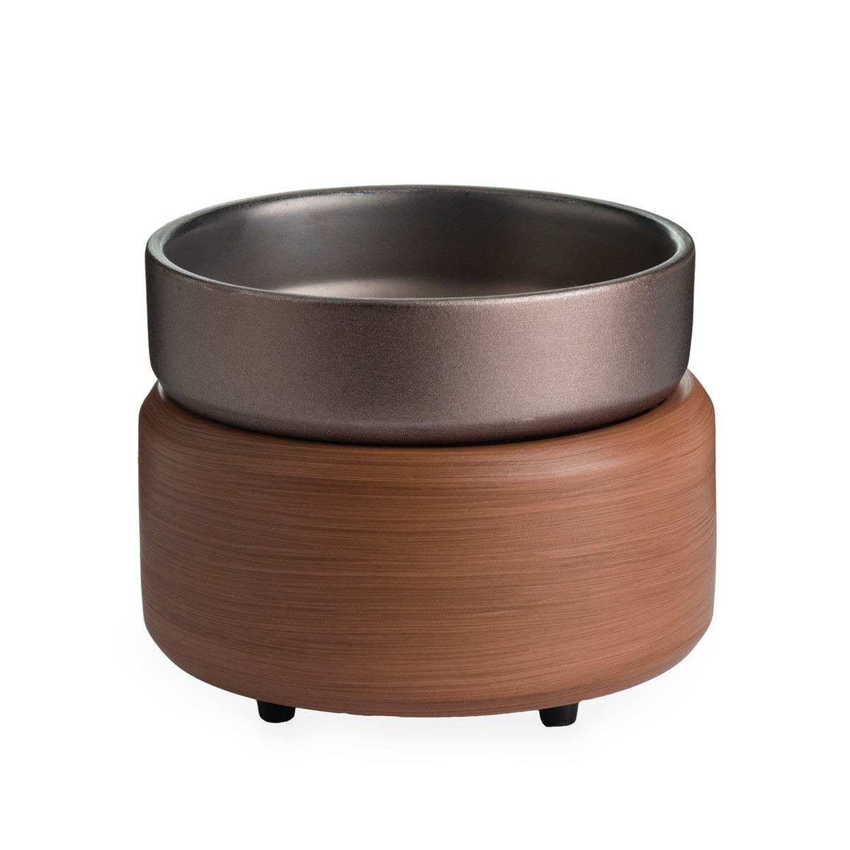 Pewter & Walnut 2 in 1 Candle & Wax Melter
